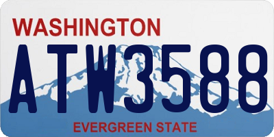 WA license plate ATW3588