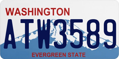 WA license plate ATW3589