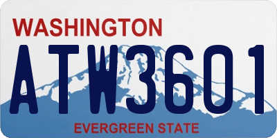 WA license plate ATW3601