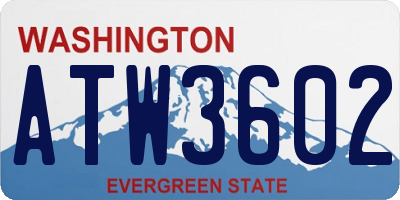 WA license plate ATW3602
