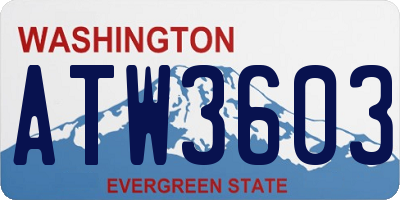 WA license plate ATW3603