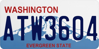 WA license plate ATW3604