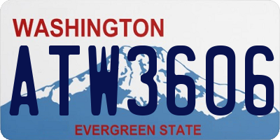 WA license plate ATW3606