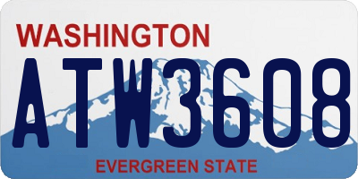 WA license plate ATW3608