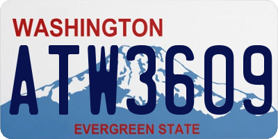 WA license plate ATW3609