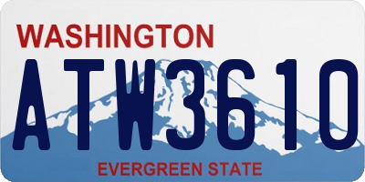 WA license plate ATW3610