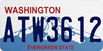 WA license plate ATW3612