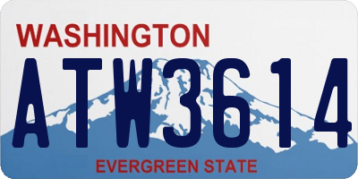 WA license plate ATW3614