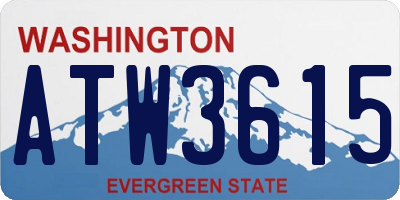 WA license plate ATW3615