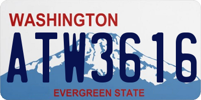 WA license plate ATW3616