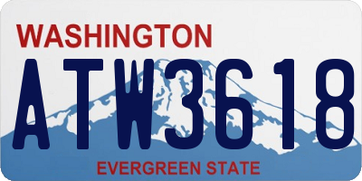 WA license plate ATW3618