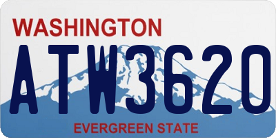 WA license plate ATW3620