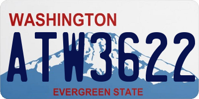 WA license plate ATW3622