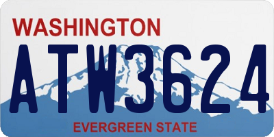 WA license plate ATW3624