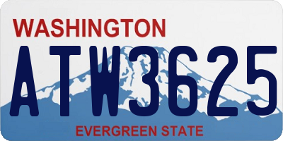 WA license plate ATW3625