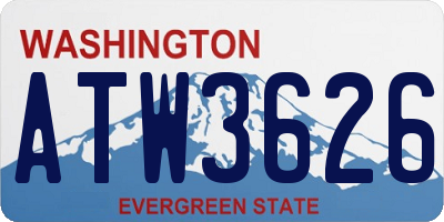 WA license plate ATW3626