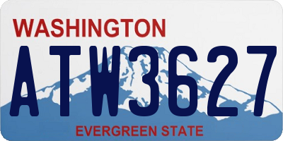 WA license plate ATW3627