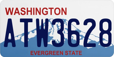 WA license plate ATW3628