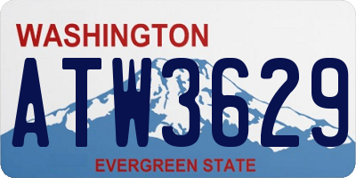 WA license plate ATW3629