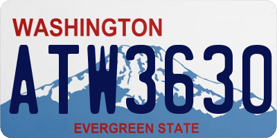 WA license plate ATW3630