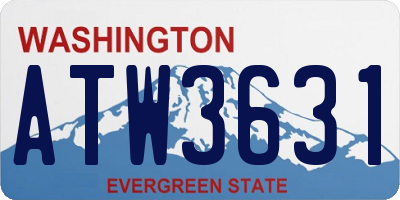 WA license plate ATW3631