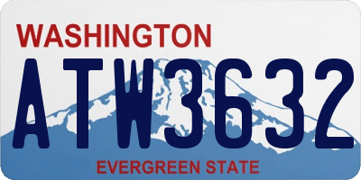 WA license plate ATW3632