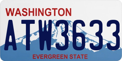 WA license plate ATW3633