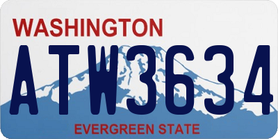 WA license plate ATW3634