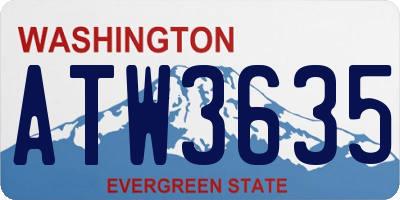 WA license plate ATW3635