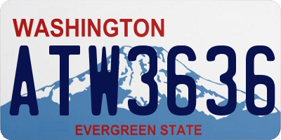WA license plate ATW3636