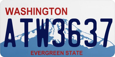 WA license plate ATW3637