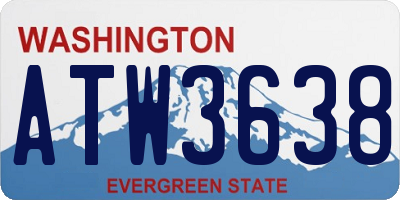 WA license plate ATW3638