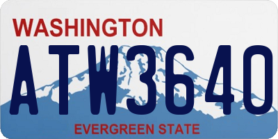 WA license plate ATW3640
