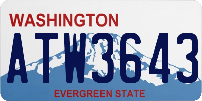 WA license plate ATW3643