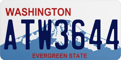 WA license plate ATW3644