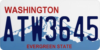 WA license plate ATW3645