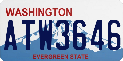 WA license plate ATW3646