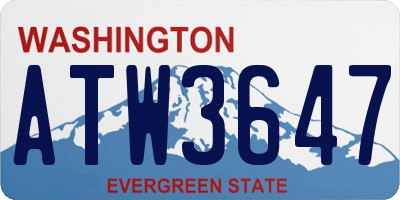 WA license plate ATW3647