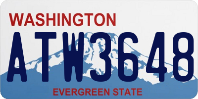 WA license plate ATW3648