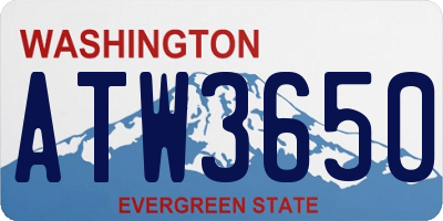 WA license plate ATW3650