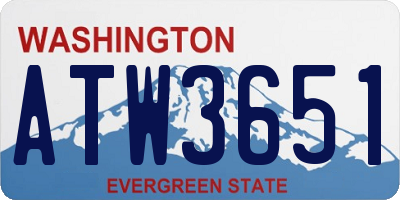 WA license plate ATW3651