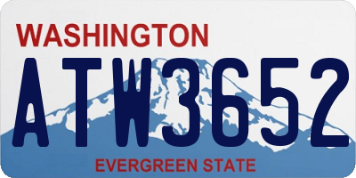 WA license plate ATW3652