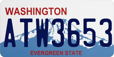 WA license plate ATW3653