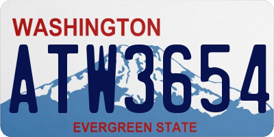 WA license plate ATW3654