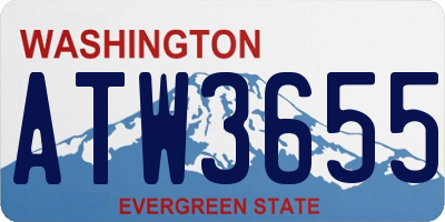 WA license plate ATW3655