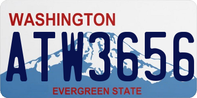 WA license plate ATW3656