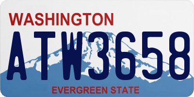 WA license plate ATW3658