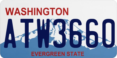 WA license plate ATW3660