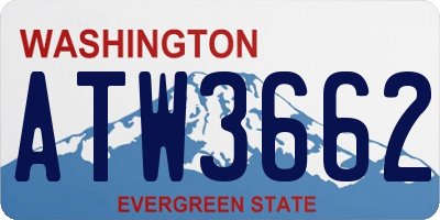 WA license plate ATW3662