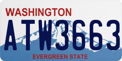 WA license plate ATW3663